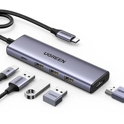 UGREEN 4K HDMI USB C Hub with PD Charging Powered USB C to USB Adapter 5 in 1 Compatible with MacBook Pro Air M2 M1 Chromebook Surface XPS iPad Pro Air Galaxy S23 S22 Ultra
