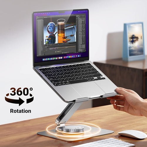 UGREEN 90849 Adjustable Laptop Stand - 360° Rotating Base Aluminum Holder