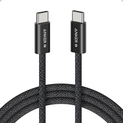 Anker Zolo USB C to USB C Cable, Braided and Dirt-Free Type-C Fast Charging Cable, Slim Connector, for iPhone 16 Series, MacBook (240W) (Black, 6FT) 18 Months Warranty