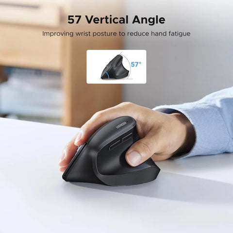 UGREEN Vertical Ergonomic Wireless Mouse - 57° Handshake Design