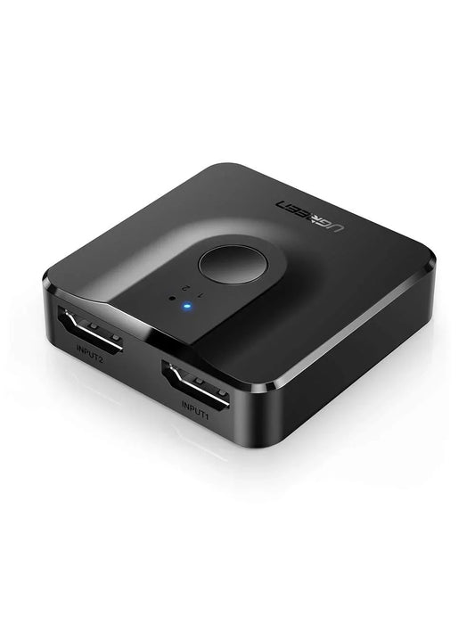Black electronic device with multiple ports on a white background