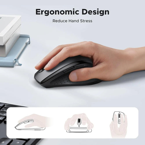 UGREEN 2.4G Wireless Ergonomic Mouse - 1600 DPI 6-Button (45012)