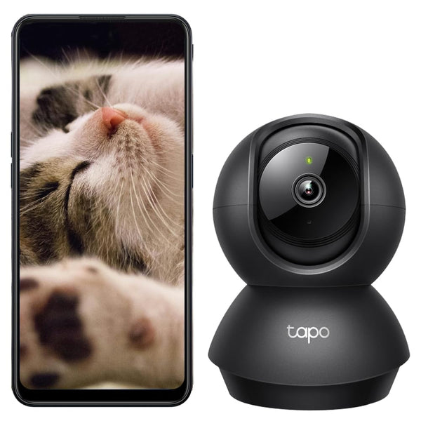 Tapo 2K (3MP) surveillance camera, WiFi, indoor use, 360°, C211, night vision, real-time notification, personal detection, motion detection, remote control, Alexa compatible, black