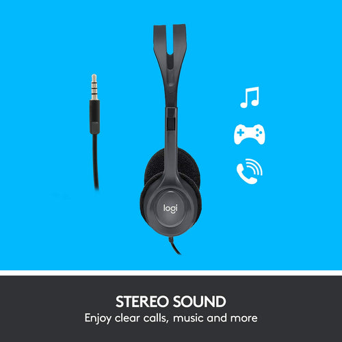 Logitech H111 Stereo Headset with Microphone | Clear Audio & Comfort (Open Box)
