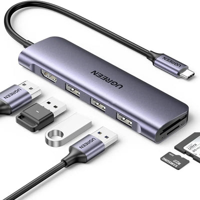 Ugreen 6-in-1 USB-C TO USB, HDMI, 3x USB-A 3.0 Multifunction Adapter Hub