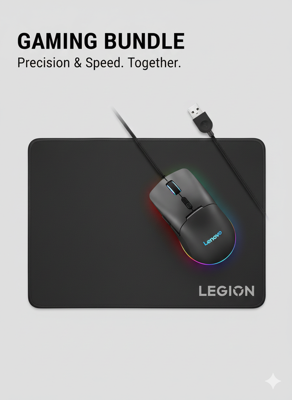 Lenovo Legion Bundel of ( M210 RGB Gaming Wired USB Mouse + Lenovo Y Gaming (M) Mouse Pad)