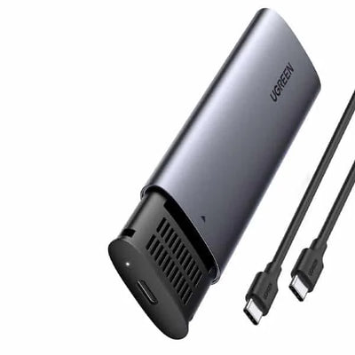 يوغرين 10902 CM400 حافظة أقراص M.2 NVMe SSD - هيكل خارجي فائق السرعة 10 جيجابت في الثانية بمنفذ USB-C 3.2 Gen 2 وتصميم لا يحتاج لأدوات - رمادي فلكي (صندوق مفتوح)