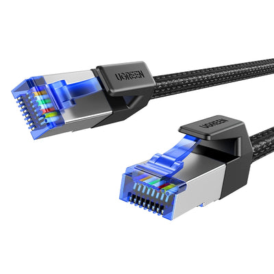 UGREEN NW153 Cat8 Pure Copper Ethernet Cable - High-Speed 40Gbps 2000MHz Round Braided Network Cable with Gold-Plated RJ45 Connectors - Black