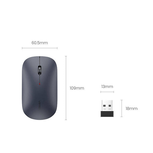 UGREEN MU001 Wireless Mouse - 2.4GHz Slim Portable Computer Mouse with Silent Click - 4000 DPI