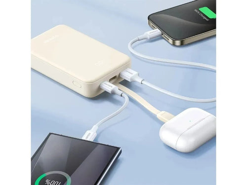 UGREEN Nexode Power Bank 20000mAh 30W PD Fast Charging - Built-in USB-C Cable & Digital Display - White