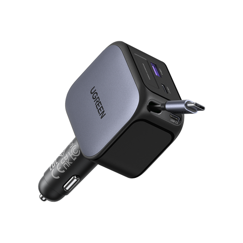 UGREEN Nexode EC604 145W Car Charger with Retractable USB-C Cable - 55910B